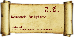 Wambach Brigitta névjegykártya